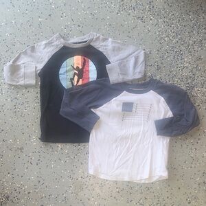 Cotton On Kids Graphic Raglan Tees - Black and White